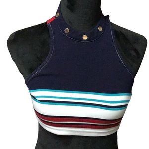 Midriff Dressy Criss-Cross Straps on Back Top